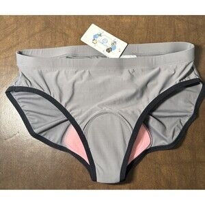 NWT DaYoung Women Cycle Bicycle Underwear Padded Briefs Gray Black Trim XXL